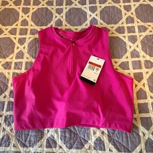 Nike Pink Sleeveless Polo Crop Tank Top